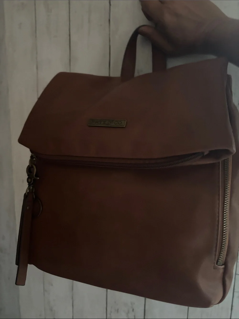 Frye Walnut Brown Leather Convertible Men’s Backpack - Tan